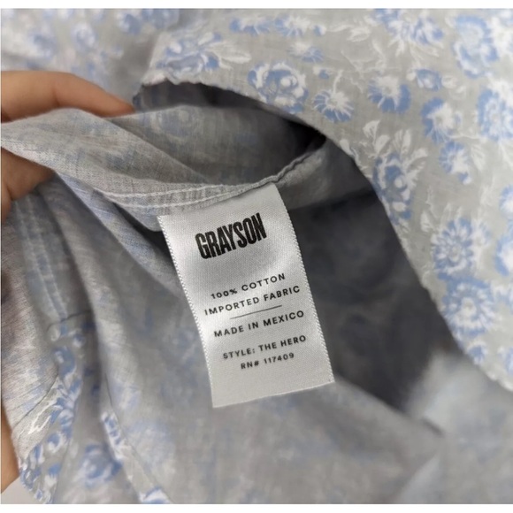 GRAYSON The Hero button down in Henrietta Flower Size 01 - Picture 7 of 7